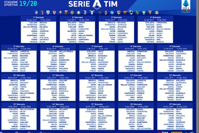 Calendario Serie A 2019/2020 (Pdf)